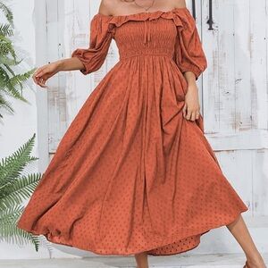 Burnt orange boho dress